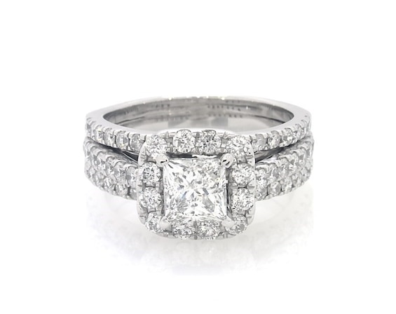 Previously Owned Princess-Cut Diamond Bridal Set 2 ct tw 14K White Gold Size 6.25