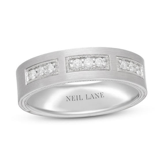 Previously Owned Neil Lane Men's Diamond Wedding Band 1/5 ct tw Round-cut 14K White Gold