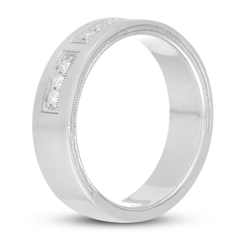 Main Image 2 of Previously Owned Neil Lane Men's Diamond Wedding Band 1/5 ct tw Round-cut 14K White Gold