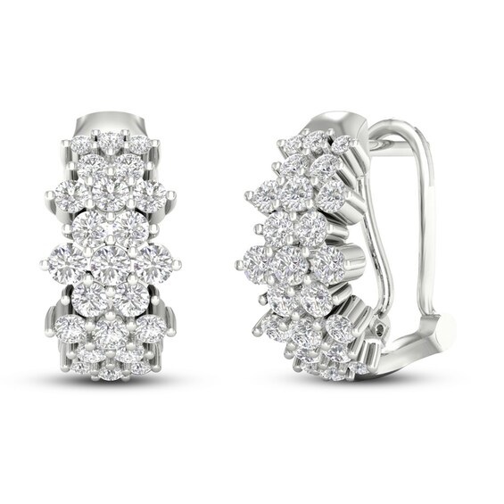 Previously Owned KAY Lab-Grown Diamonds Hoop Earrings 2 ct tw 14K White Gold