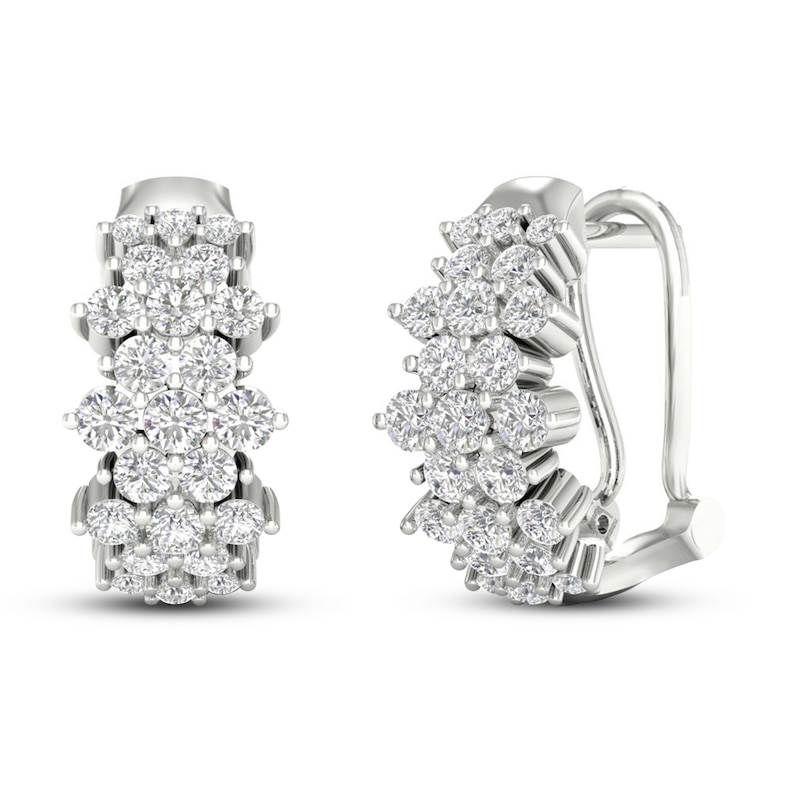 Main Image 1 of Previously Owned KAY Lab-Grown Diamonds Hoop Earrings 2 ct tw 14K White Gold