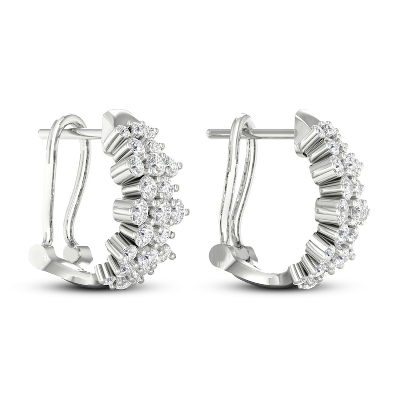 Main Image 3 of Previously Owned KAY Lab-Grown Diamonds Hoop Earrings 2 ct tw 14K White Gold