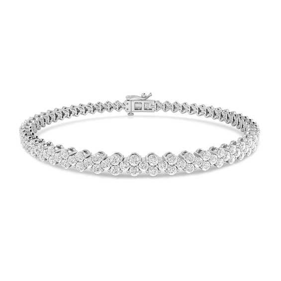 Previously Owned Lab-Created Diamonds by KAY Bracelet 3 ct tw 14K White Gold 7.25"
