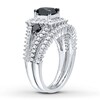 Thumbnail Image 3 of Previously Owned Black Diamond Bridal Set 1-7/8 cttw Princess-cut 10K White Gold