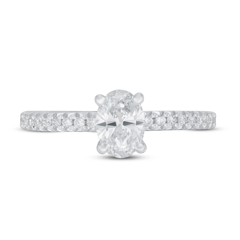 Main Image 3 of Previously Owned Lab-Grown Diamonds Engagement Ring 7/8 ct tw 14K White Gold