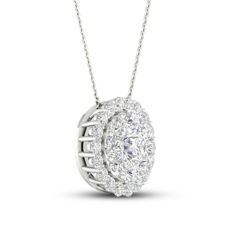Main Image 4 of Previously Owned KAY Lab-Grown Diamonds Necklace 1-1/4 ct tw 14K White Gold 18"