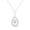 Thumbnail Image 1 of Previously Owned Unstoppable Love Pear-Shaped Lab-Grown diamond Necklace 1/2 ct tw 14K White Gold 18”