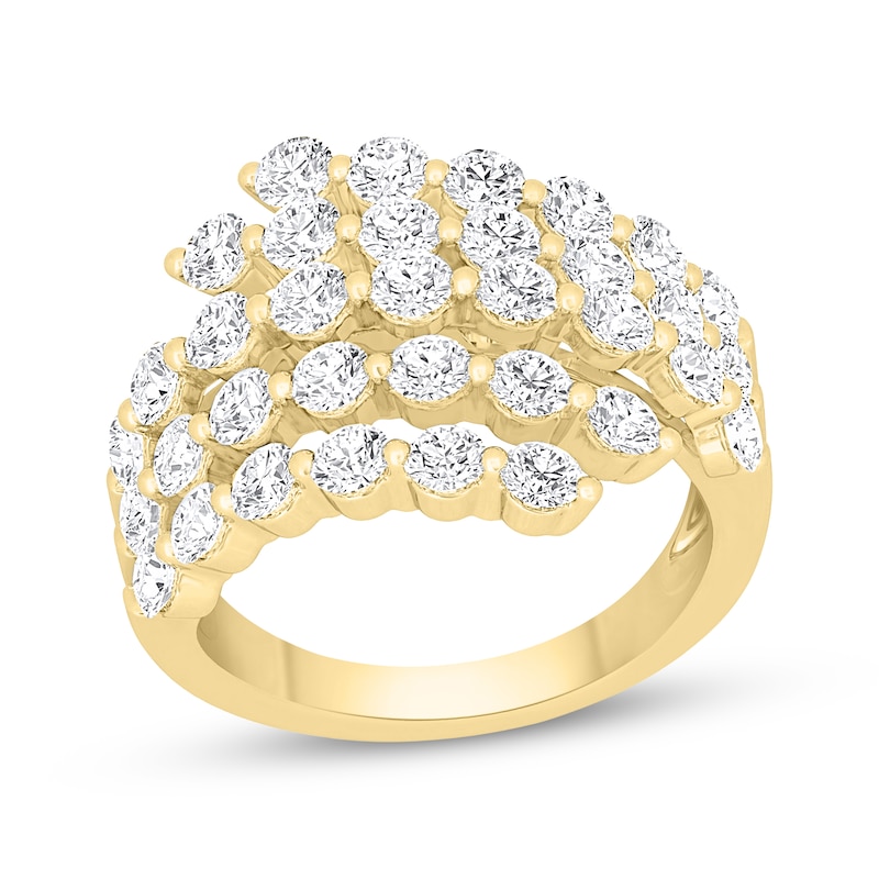 Main Image 1 of Previously Owned  KAY Lab-Grown Diamonds Multi-Row Bypass Ring 2-1/2 ct tw 14K Yellow Gold