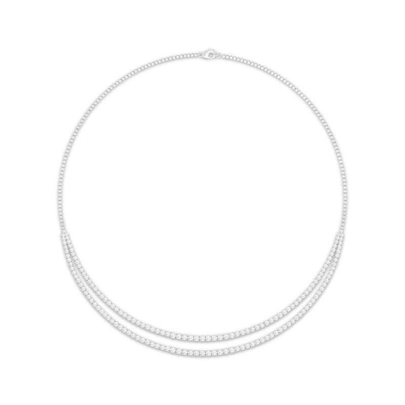 Main Image 1 of Previously Owned  KAY Lab-Grown Diamonds Double Strand Necklace 5 ct tw 10K White Gold 17&quot;