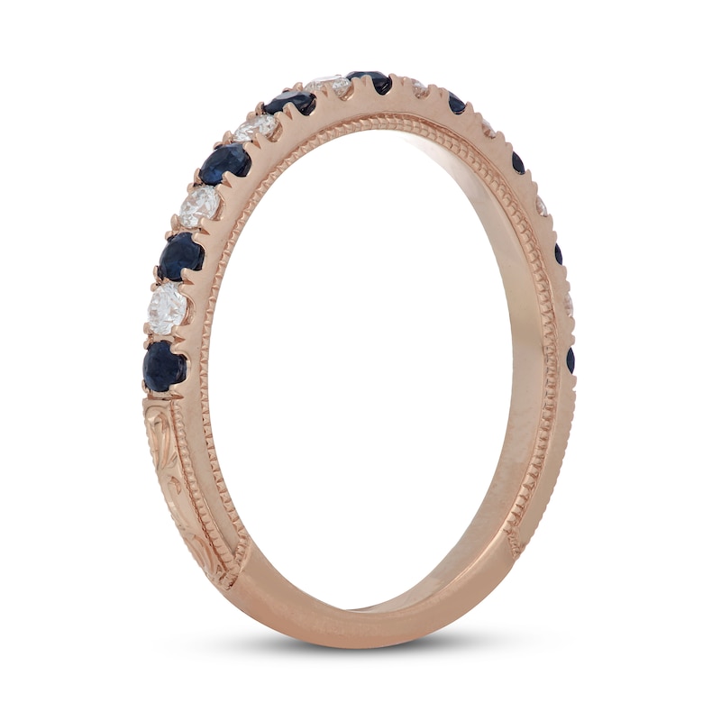 Main Image 2 of Previously Owned Neil Lane Blue Sapphire & Diamond Anniversary Ring 1/5 ct tw 14K Rose Gold