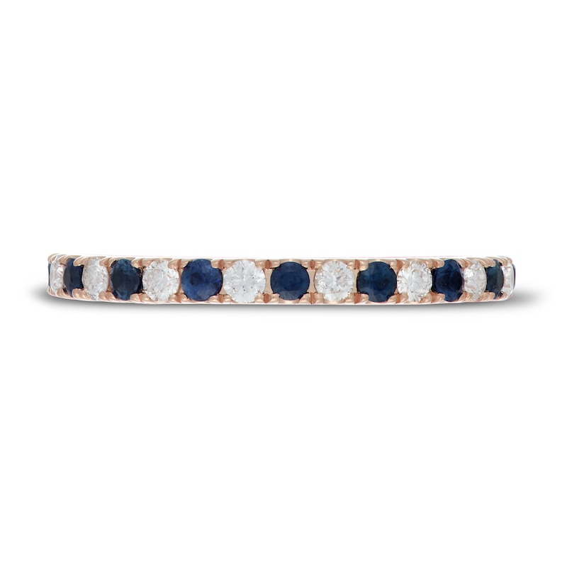 Main Image 3 of Previously Owned Neil Lane Blue Sapphire & Diamond Anniversary Ring 1/5 ct tw 14K Rose Gold