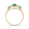 Thumbnail Image 2 of Previously Owned Pear-Shaped & Baguette-Cut Emerald & Diamond Ring 1/5 ct tw 10K Yellow Gold