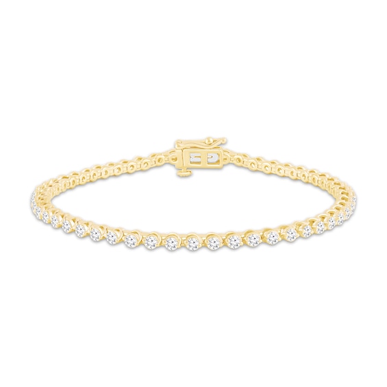 Previously Owned KAY Lab-Grown Diamonds Tennis Bracelet 3 ct tw 14K Yellow Gold 7.25"