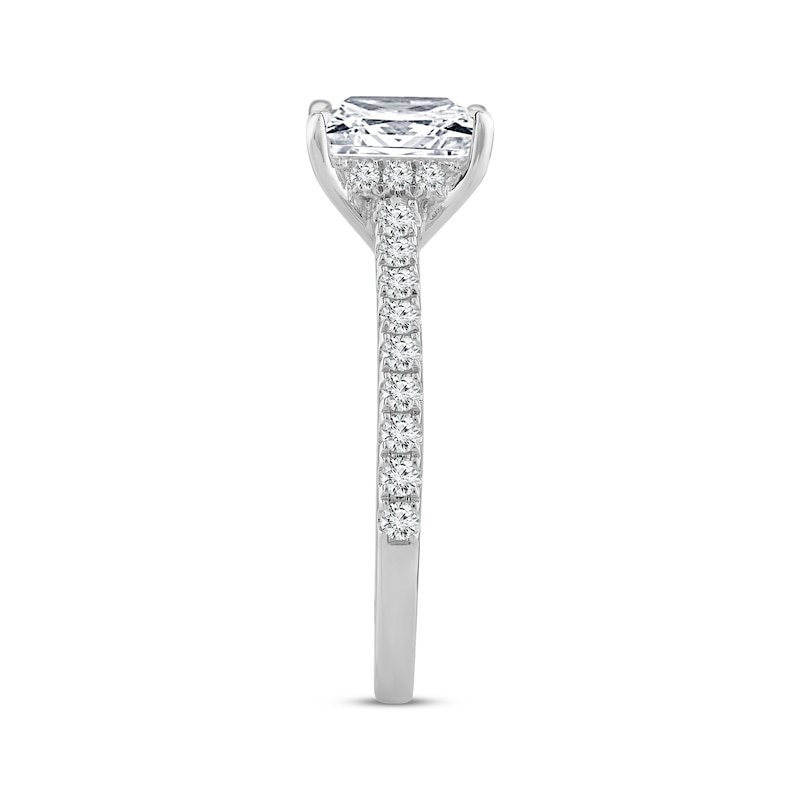 Main Image 2 of Previously Owned Lab-Grown Diamonds Engagement Ring 1-1/4 ct tw Princess & Round-cut 14K White Gold