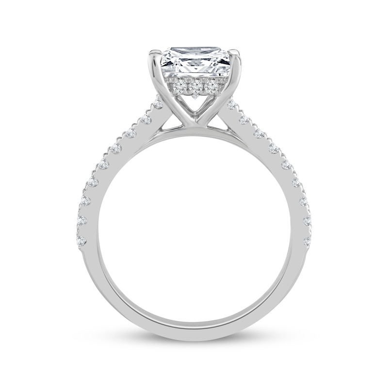 Main Image 3 of Previously Owned Lab-Grown Diamonds Engagement Ring 1-1/4 ct tw Princess & Round-cut 14K White Gold