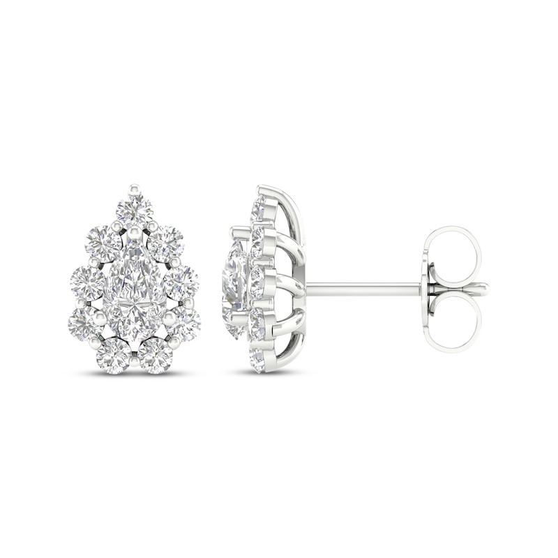 Main Image 1 of Previously Owned  KAY Lab-Grown Diamonds Pear-Shaped Stud Earrings 1 ct tw 14K White Gold