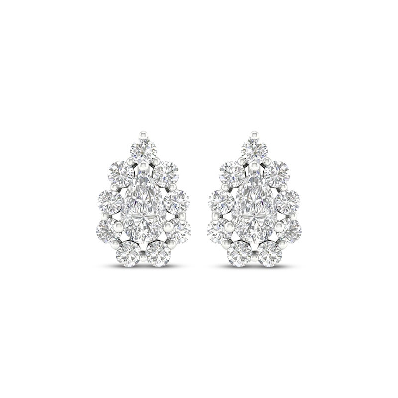 Previously Owned Lab-Created Diamonds by KAY Pear-Shaped Stud Earrings 1 ct tw 14K White Gold