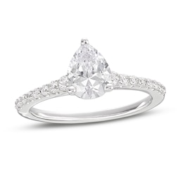 Previously Owned  Lab-Grown Diamonds Pear-Shaped Engagement Ring 1-1/5 ct tw 14K White Gold