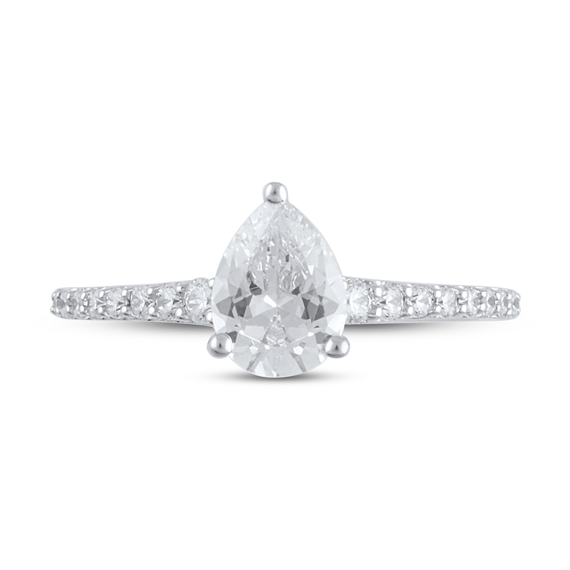 Main Image 3 of Previously Owned  Lab-Grown Diamonds Pear-Shaped Engagement Ring 1-1/5 ct tw 14K White Gold