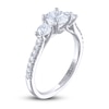 Thumbnail Image 1 of Previously Owned THE LEO Legacy Lab-Created Diamond Three-Stone Engagement Ring 1-1/2 ct tw 14K White Gold