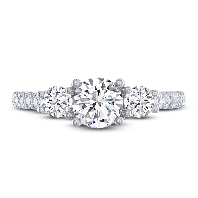 Previously Owned THE LEO Legacy Lab-Created Diamond Three-Stone Engagement Ring 1-1/2 ct tw 14K White Gold