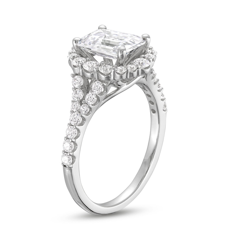 Main Image 2 of Previously Owned  Lab-Grown Diamonds Emerald-Cut Engagement Ring 2-3/4 ct tw 14K White Gold