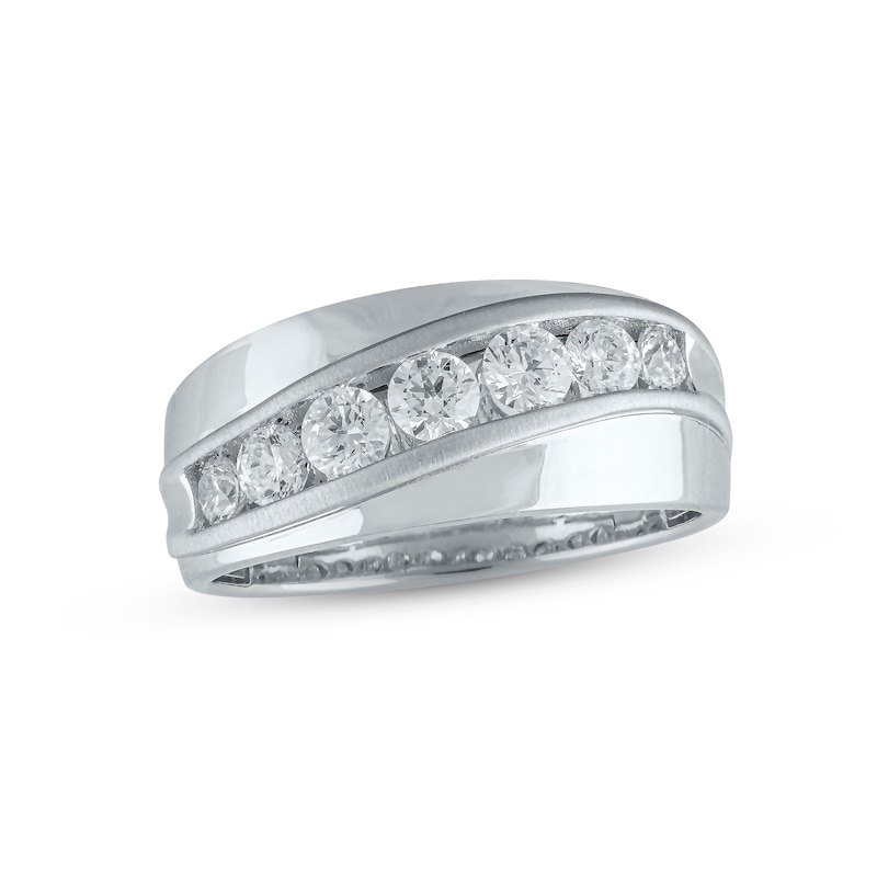 Main Image 1 of Previously Owned Men's Lab-Grown Diamonds Wedding Band 1 ct tw 14K White Gold