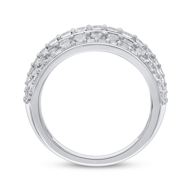 Main Image 3 of Previously Owned Round-Cut Diamond Five-Row Anniversary Band 2 ct tw 10K White Gold