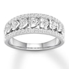 Thumbnail Image 1 of Previously Owned Diamond Heart Anniversary Band 1/2 ct tw Round 14K White Gold