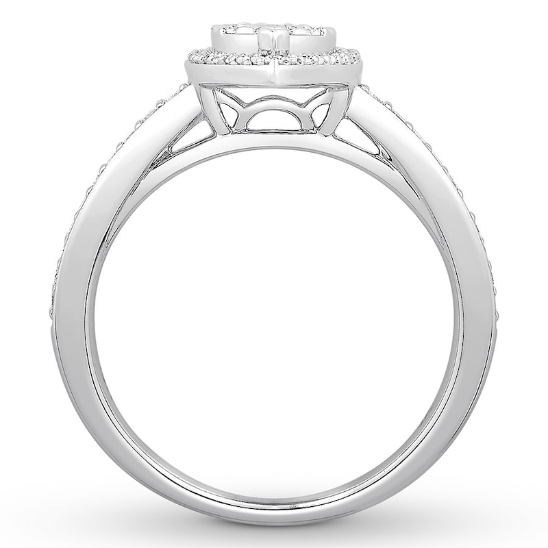 Main Image 2 of Previously Owned Diamond Teardrop Ring 3/8 ct tw Round-cut 10K White Gold