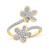 Thumbnail Image 1 of Previously Owned Diamond Plumeria Flower Bypass Ring 1/2 ct tw 10K Yellow Gold