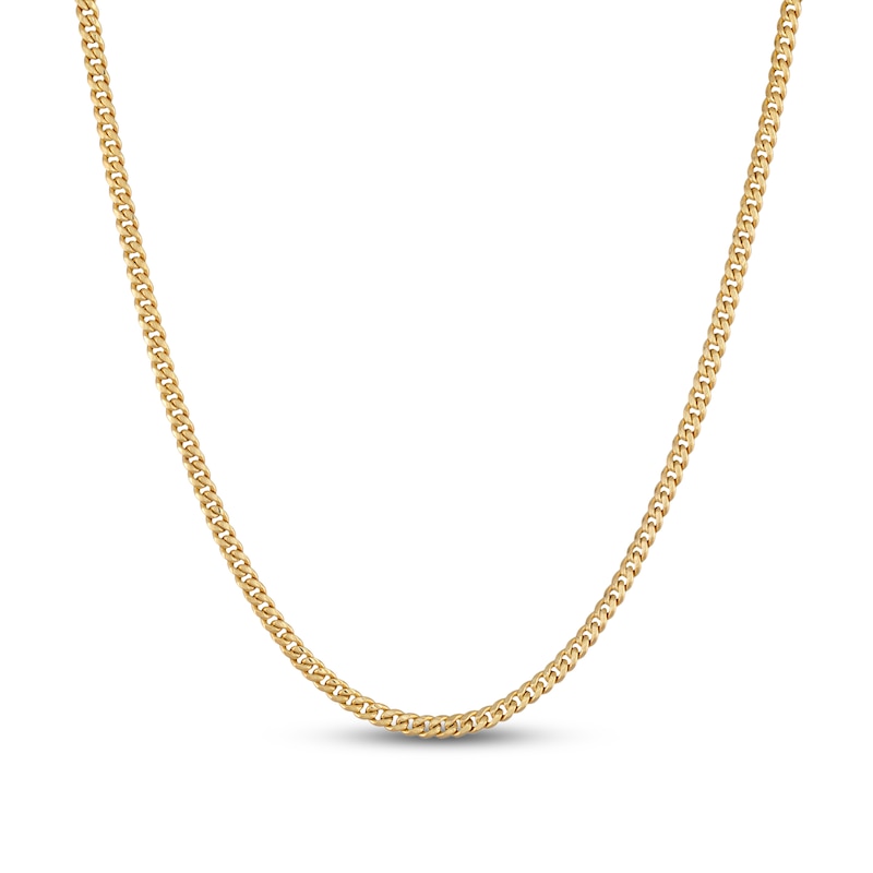 Main Image 1 of Previously Owned Cuban Chain Necklace Hollow 10K Yellow Gold 24"