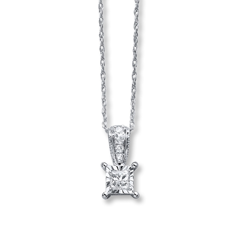 Main Image 1 of Previously Owned Radiant Reflections 3/8 ct tw Diamonds 10K White Gold Necklace