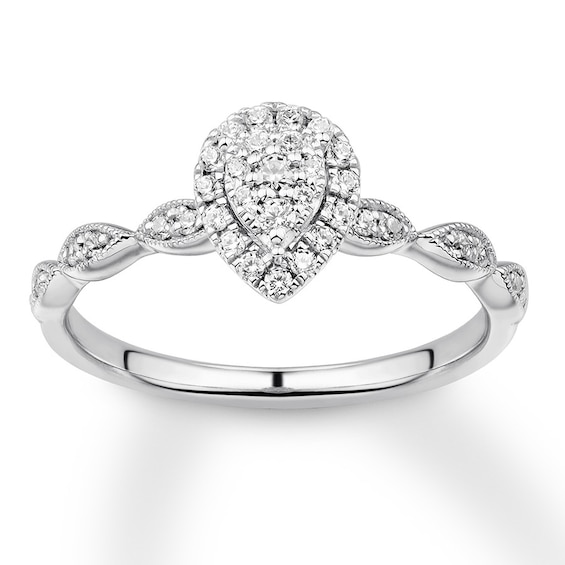 Previously Owned Diamond Engagement Ring 1/4 ct tw Round-cut 10K White Gold