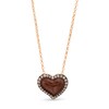 Thumbnail Image 1 of Previously Owned Godiva x Le Vian Enamel Heart Necklace 1/3 ct tw Diamonds 14K Strawberry Gold 19&quot;