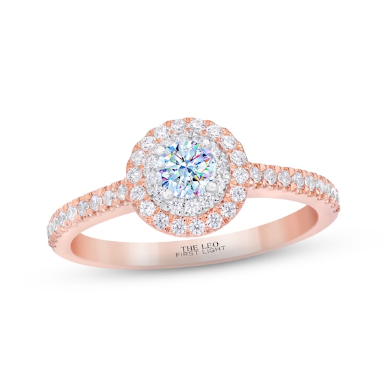 Previously Owned THE LEO First Light Diamond Engagement Ring 1/2 ct tw 14K Two-Tone Gold