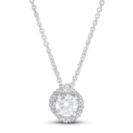 Previously Owned Diamond Necklace 1/2 ct tw Round-cut 14K White Gold 18" (I/I2)