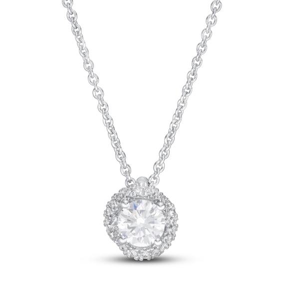 Previously Owned Diamond Necklace 1/2 ct tw Round-cut 14K White Gold 18" (I/I2