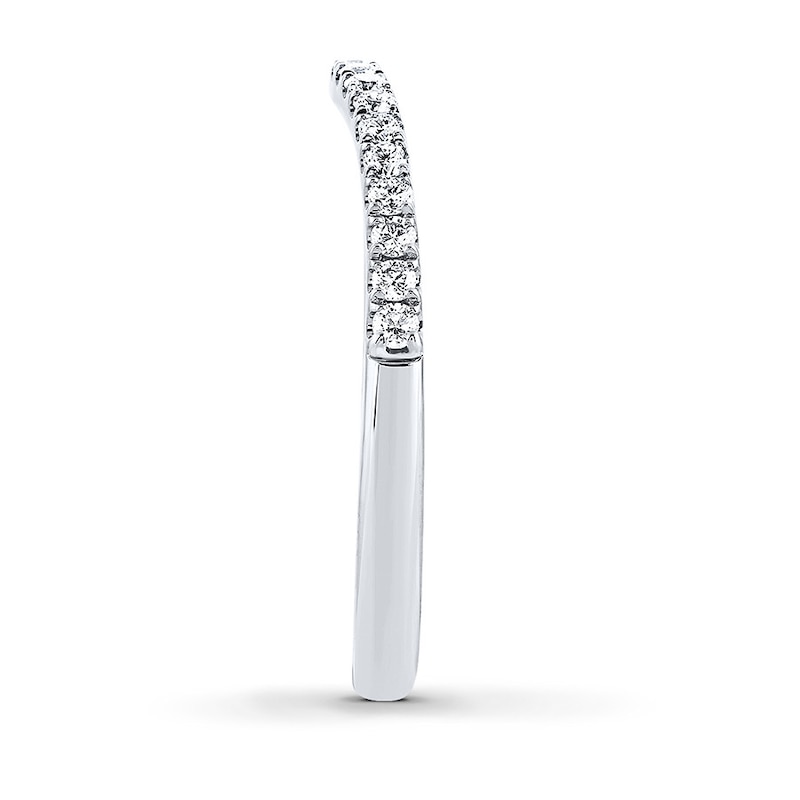 Main Image 3 of Previously Owned THE LEO Diamond Wedding Band 1/5 ct tw Round-cut 14K White Gold