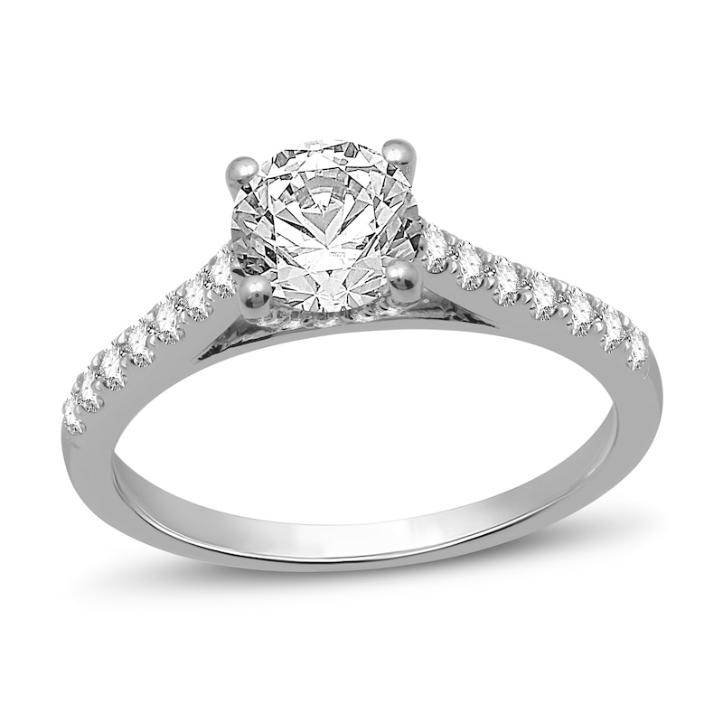 Main Image 1 of Previously Owned Diamond Engagement Ring 1-1/4 ct tw Round-Cut 14K White Gold