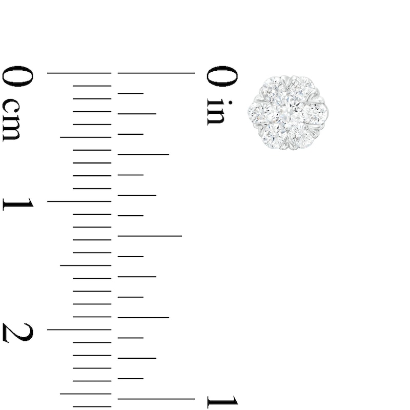 Main Image 2 of Previously Owned THE LEO Diamond Flower Stud Earrings 1/2 ct tw 14K White Gold