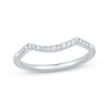 Thumbnail Image 1 of Previously Owned Diamond Contour Wedding Band 1/10 ct tw 14K White Gold