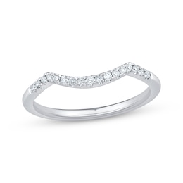 Previously Owned Diamond Contour Wedding Band 1/10 ct tw 14K White Gold