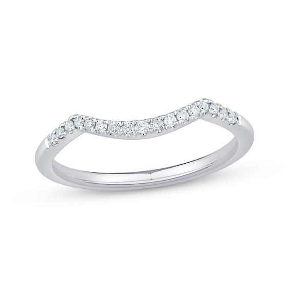 Previously Owned Diamond Contour Wedding Band 1/10 ct tw 14K White Gold