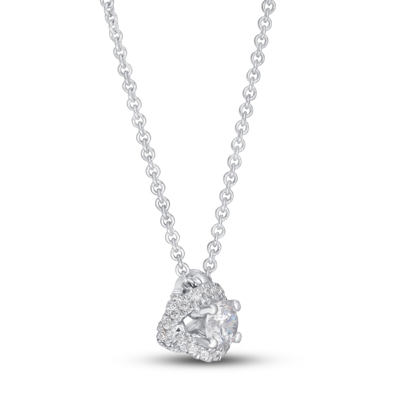 Main Image 2 of Previously Owned Diamond Necklace 1/3 ct tw Round-cut 14K White Gold 18" (I/I2)