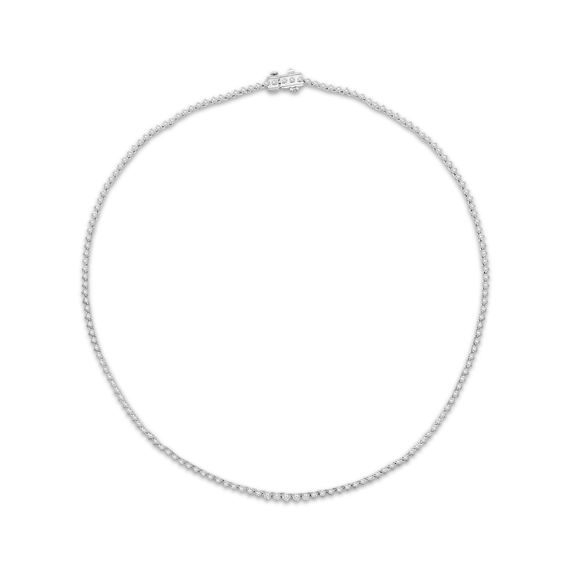 Main Image 1 of Previously Owned Diamond Riviera Necklace 3 ct tw 10K White Gold 17&quot;
