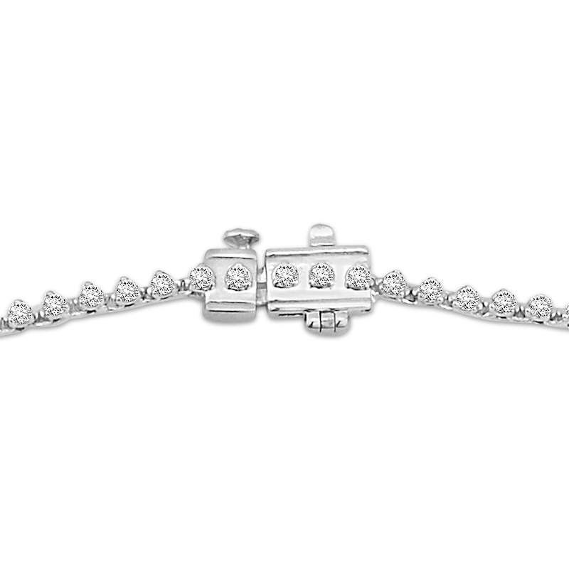 Main Image 3 of Previously Owned Diamond Riviera Necklace 3 ct tw 10K White Gold 17&quot;