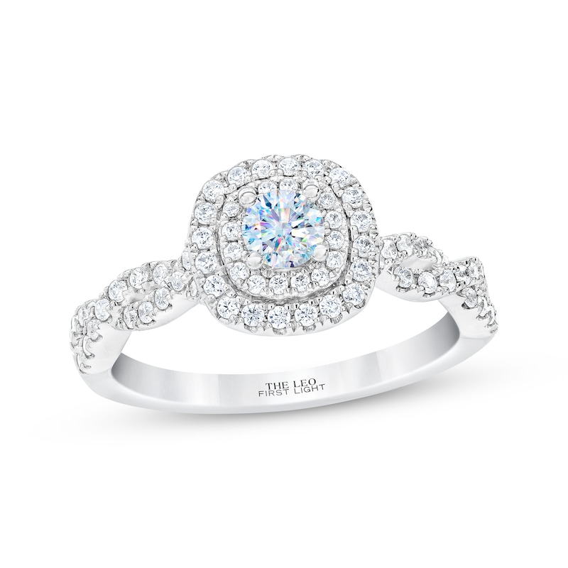 Main Image 1 of Previously Owned THE LEO First Light Diamond Round-Cut Engagement Ring 5/8 ct tw 14K White Gold