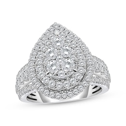 Previously Owned Multi-Diamond Center Pear-Shaped Engagement Ring 2 ct tw 10K White Gold