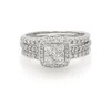 Thumbnail Image 1 of Previously Owned Multi-Diamond Cushion Halo Bridal Set 1-1/8 ct tw 10K & 14K White Gold Size 8